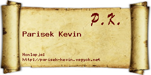 Parisek Kevin névjegykártya